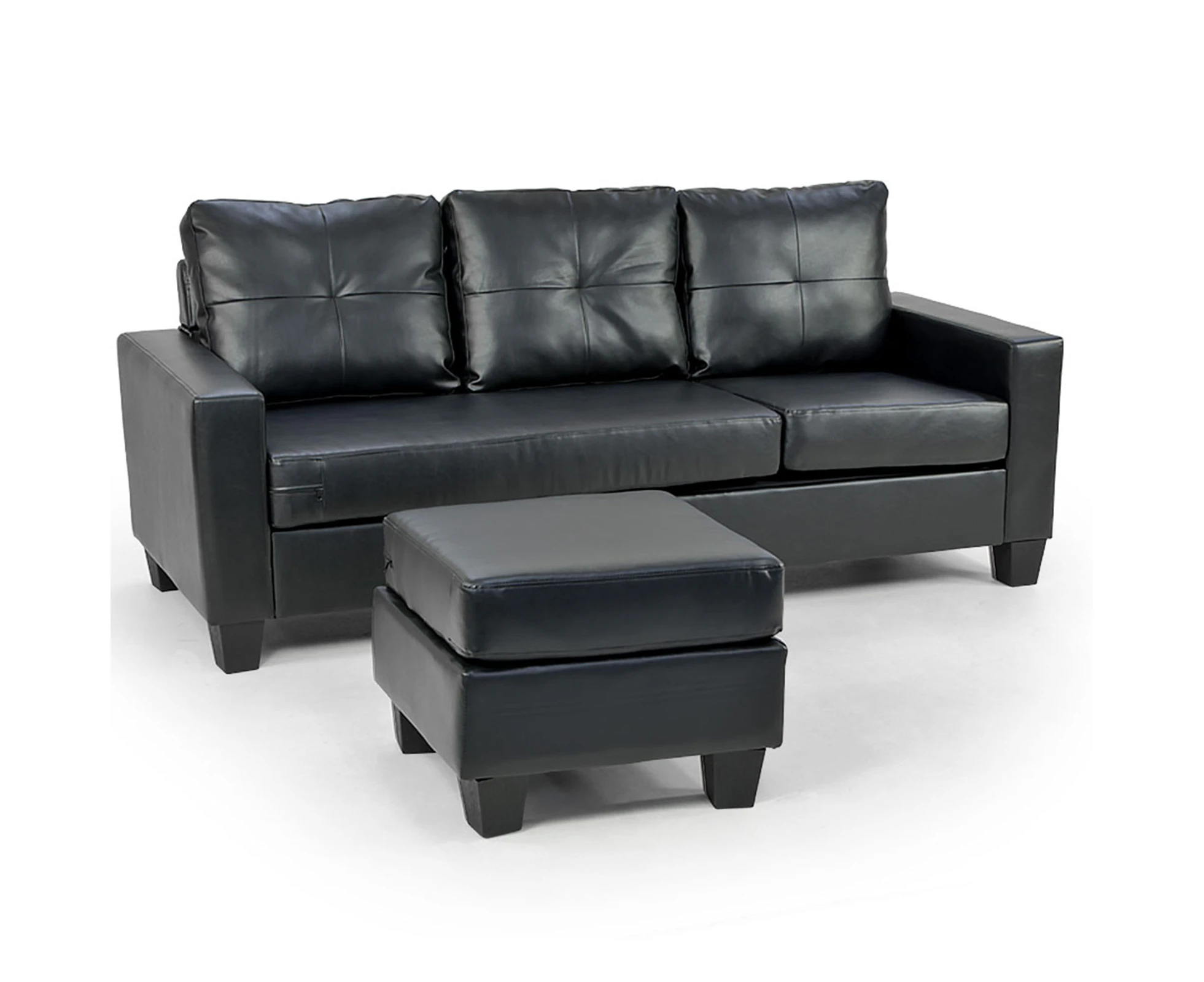 Sarantino Corner Sofa Lounge Couch with Chaise - Black