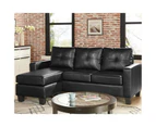 Sarantino Corner Sofa Lounge Couch with Chaise - Black