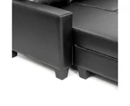 Sarantino Corner Sofa Lounge Couch with Chaise - Black