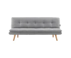 Sarantino 3 Seater Linen Couch Sofa Bed Lounge Futon - Light Grey