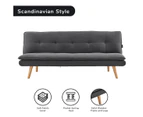 Sarantino 3 Seater Linen Sofa Bed Couch Lounge Futon - Dark Grey