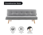 Sarantino 3 Seater Linen Couch Sofa Bed Lounge Futon - Light Grey