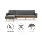 Sarantino 3-Seater Corner Sofa Bed with Chaise Lounge - Dark Grey