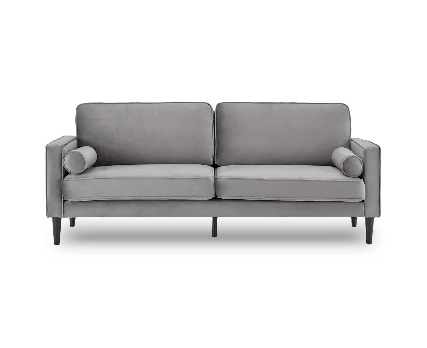 Sarantino Faux Velvet Sofa Bed Couch Furniture Lounge Suite Seat Grey