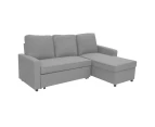 Sarantino 3-Seater Corner Sofa Bed Lounge Storage Chaise Couch L.Grey