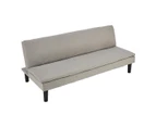 Sarantino 3 Seater Modular Faux Linen Fabric Sofa Bed Couch Light Grey