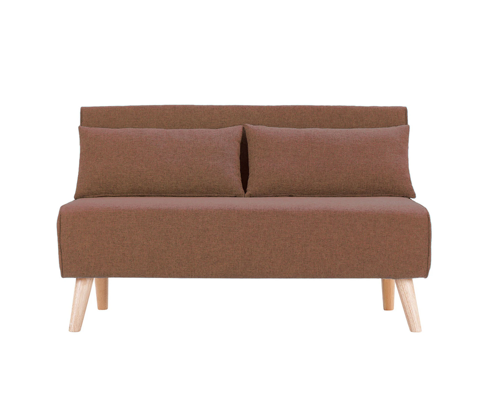 Sarantino 2-Seater Adjustable Sofa Bed Lounge Faux Linen - Brown