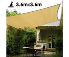 Wallaroo Square Shade Sail 3.6m x 3.6m - Sand