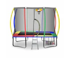 Kahuna Trampoline 6ft x 9ft Rectangular Outdoor Rainbow Basketball Set