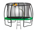 Trampoline 12 ft Kahuna with Basketball set - Green