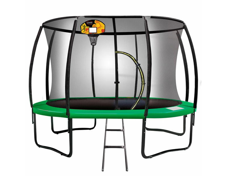 Trampoline 12 ft Kahuna with Basketball set - Green