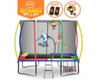 Kahuna Trampoline 6ft x 9ft Rectangular Outdoor Rainbow Basketball Set