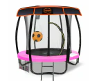 Kahuna Trampoline 6ft with Basketball set & Roof - Pink