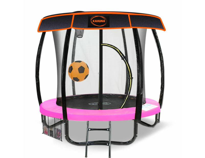 Kahuna Trampoline 6ft with Basketball set & Roof - Pink