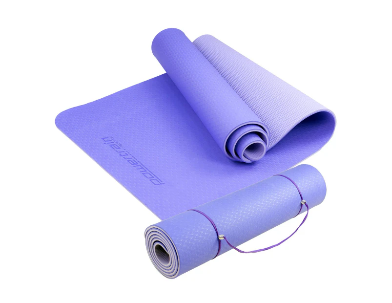 Powertrain Eco-Friendly TPE Pilates Exercise Yoga Mat 8mm Light Purple