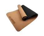 Powertrain Cork Yoga Mat with Carry Straps Home Gym Pilates - Plain