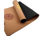 Powertrain Cork Yoga Mat with Carry Straps Home Gym Pilates - Chakras