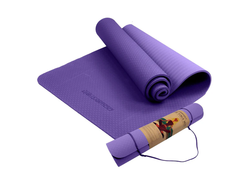 Powertrain Eco-Friendly TPE Yoga Pilates Exercise Mat 6mm - Lilac
