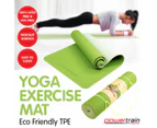 Powertrain Eco-Friendly TPE Pilates Exercise Yoga Mat 8mm - Green