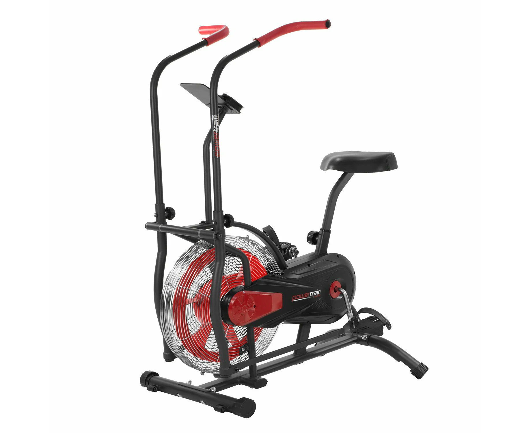 Powertrain Air Resistance Fan Exercise Bike for Cardio - Red