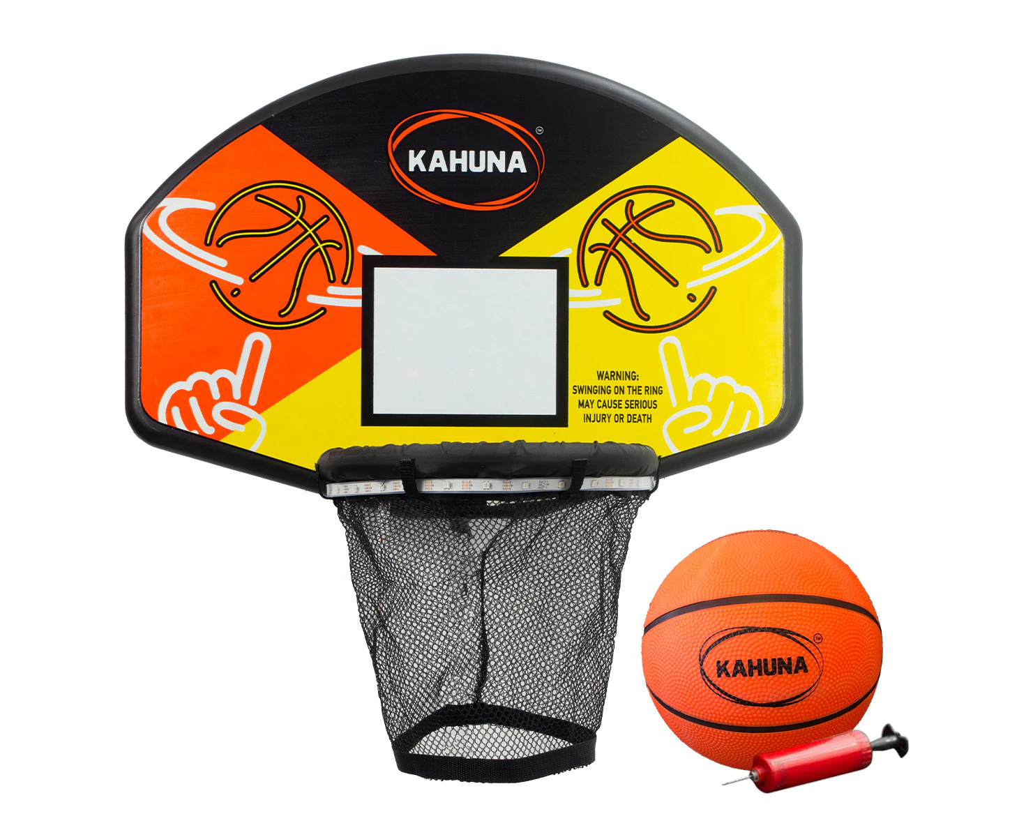 Kahuna Trampoline LED Basketball Hoop Set with Light-Up Ball