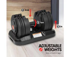 20kg Powertrain Adjustable Home Gym Dumbbell w/ 10436 Adidas Bench