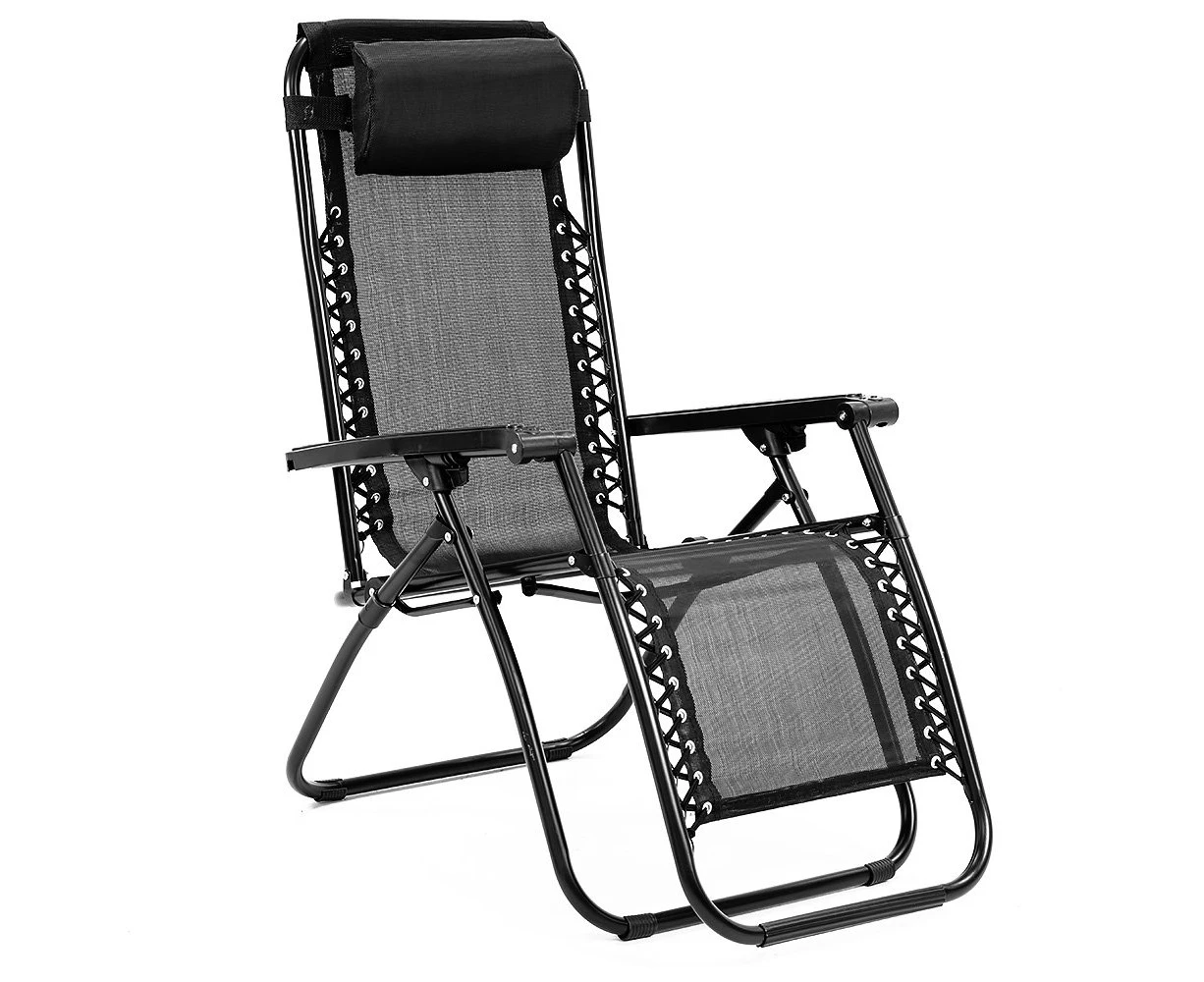 Zero Gravity Reclining Deck Chair - Black