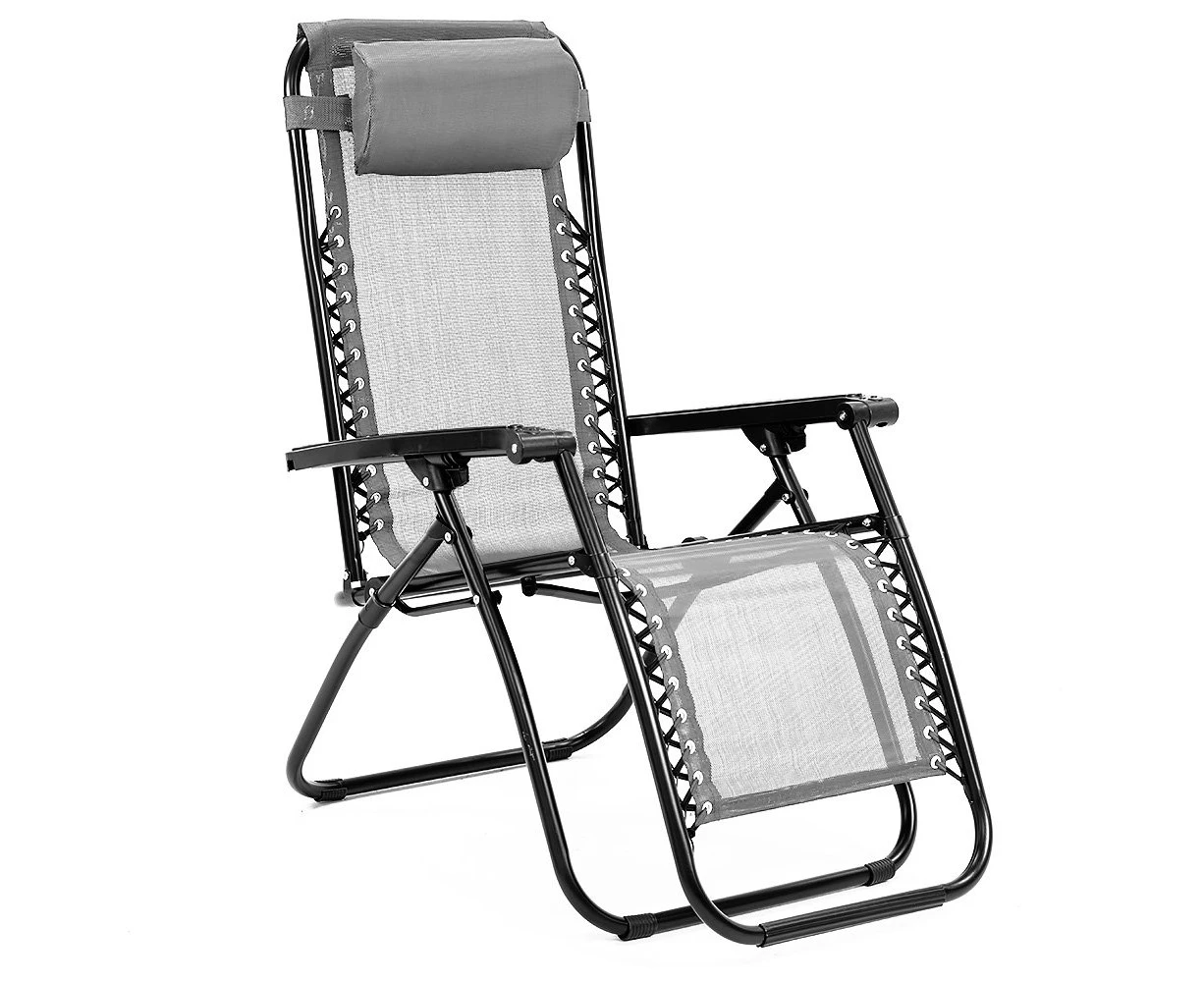 Zero Gravity Reclining Deck Chair - Grey