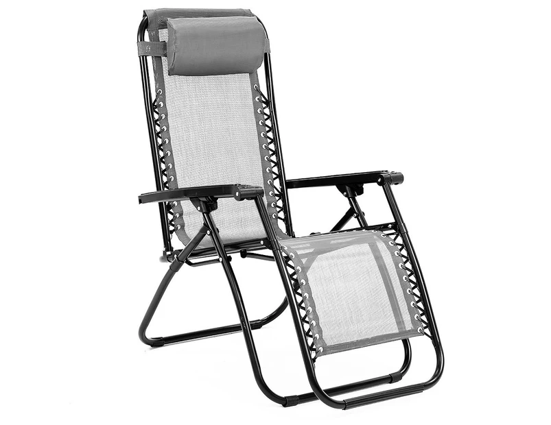 Zero Gravity Reclining Deck Chair - Grey