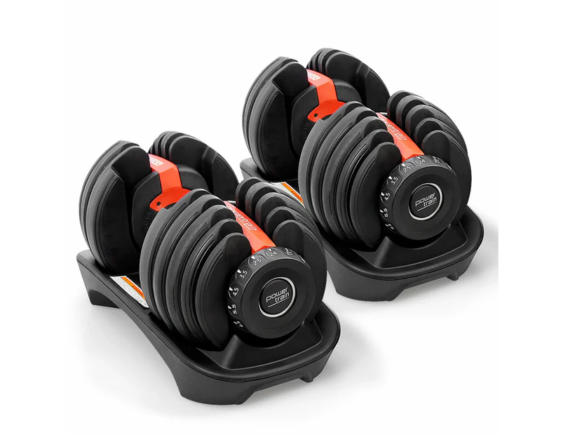 48kg Powertrain Adjustable Dumbbell Home Gym Set