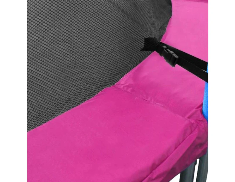 10ft Trampoline Replacement Safety Pad and Net 8 Poles Pink