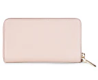 Michael Kors Jet Set Large Flat Leather Phone Case Wallet - Soft Pink