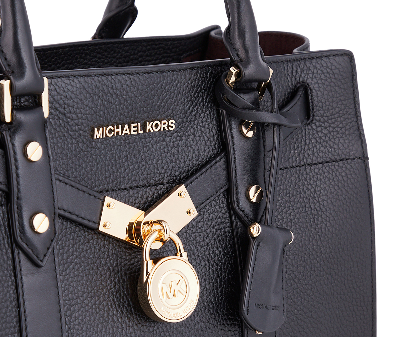 Michael Kors Nouveau Hamilton Large Satchel Bag - Black | Catch.com.au