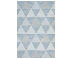 RC Home Tildonk Blue Inverted Triangle Indoor/Outdoor Contemporary Rug
