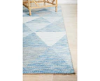 RC Home Tildonk Blue Inverted Triangle Indoor/Outdoor Contemporary Rug