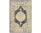RC Home Cesme Charcoal Faded Medallion Contemporary Rug