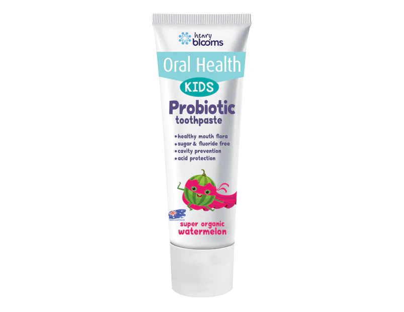 Henry Blooms Oral Health Kids Probiotic Toothpaste Super Organic Watermelon 50g