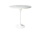 Replica Tulip Lamp or Coffee Table or Bedside Table - White or Black Marble - 50cm or 60cm - White, Round 50cm