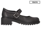 Clarks Girls' Freya Leather School Shoes - Black