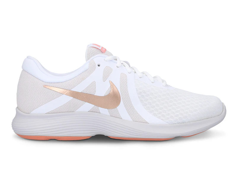 Nike Women's Revolution 4 Running Shoes - White/Metallic Red Bronze