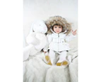 Mini Raxevsky Baby Girl Fur Hooded White Winter Jacket