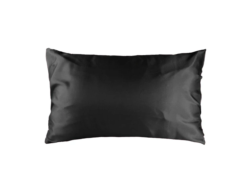 Bambury Satin Pillowcase - 100% Polyster Satin - 48 x 73cm - Black