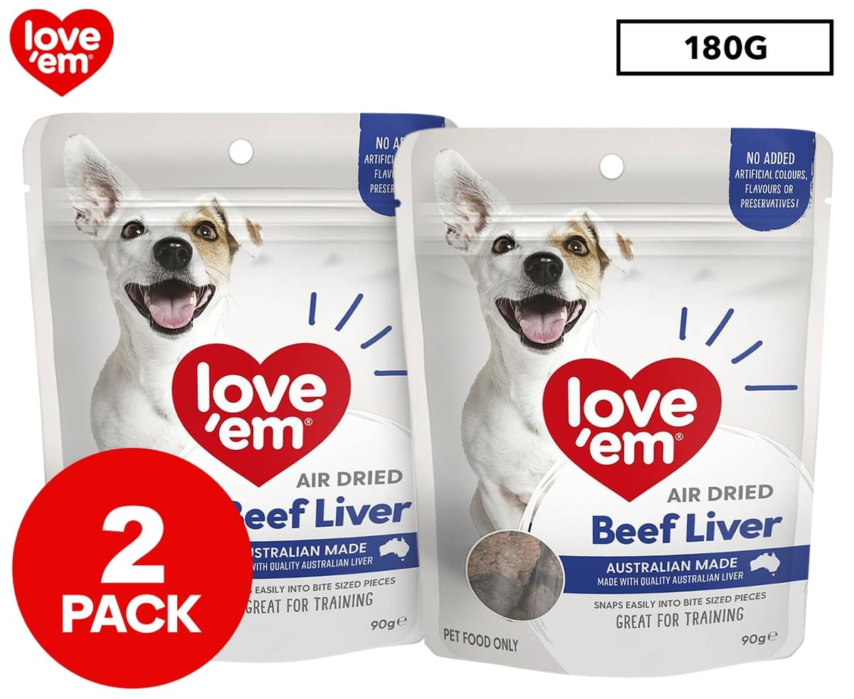 Love 'Em Air Dried Dog Training Treats Beef Liver 90g