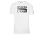 Under Armour Men's UA Team Issue Wordmark Short Sleeve Tee / T-Shirt / Tshirt - White/Black