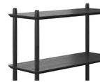 5 Tier Tall Bookshelf Case in Black Oak Wood Contemporary Scandinavian Design