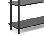 5 Tier Tall Bookshelf Case in Black Oak Wood Contemporary Scandinavian Design