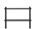 5 Tier Tall Bookshelf Case in Black Oak Wood Contemporary Scandinavian Design