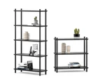 5 Tier Tall Bookshelf Case in Black Oak Wood Contemporary Scandinavian Design