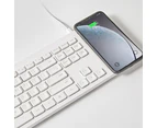 Pout Hands 5 Combo Fast Wireless Charging Pad, Keyboard & Mouse - White