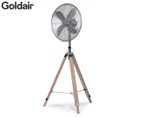 Goldair 45cm High Velocity Wooden Tripod Pedestal Fan - GCHV450W